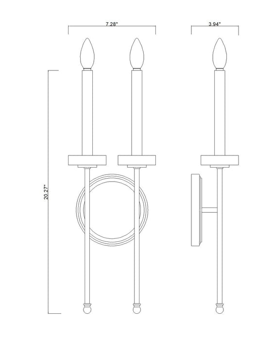 Z-Lite - 6100-2S-MGLD - Two Light Wall Sconce - Gaultier - Mordern Gold