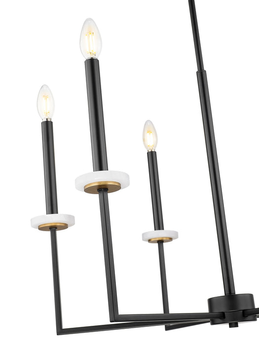 Z-Lite - 6100-6MB - Six Light Chandelier - Gaultier - Matte Black+Mordern Gold
