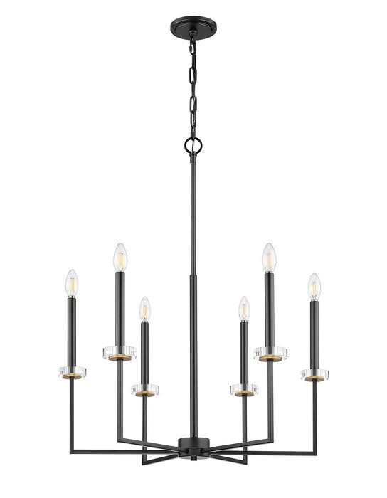 Z-Lite - 6100-6MB - Six Light Chandelier - Gaultier - Matte Black+Mordern Gold