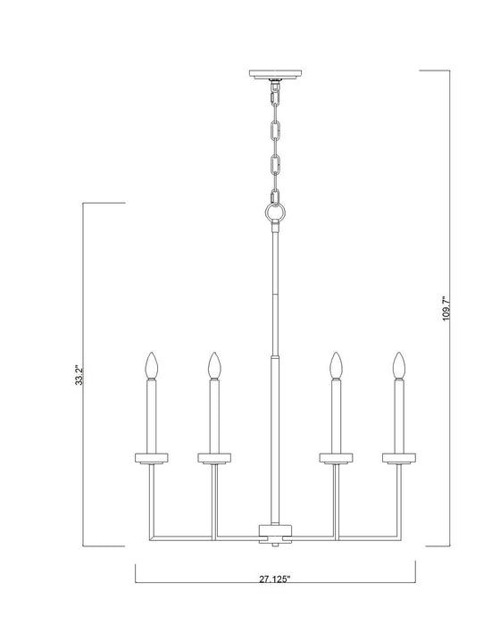 Z-Lite - 6100-6MB - Six Light Chandelier - Gaultier - Matte Black+Mordern Gold