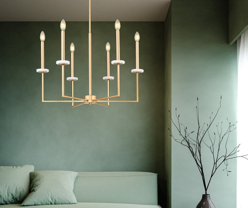 Z-Lite - 6100-6MGLD - Six Light Chandelier - Gaultier - Mordern Gold