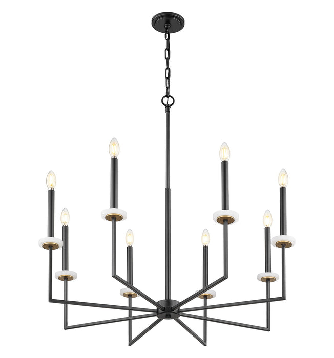 Z-Lite - 6100-8MB - Eight Light Chandelier - Gaultier - Matte Black+Mordern Gold