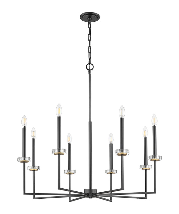 Z-Lite - 6100-8MB - Eight Light Chandelier - Gaultier - Matte Black+Mordern Gold