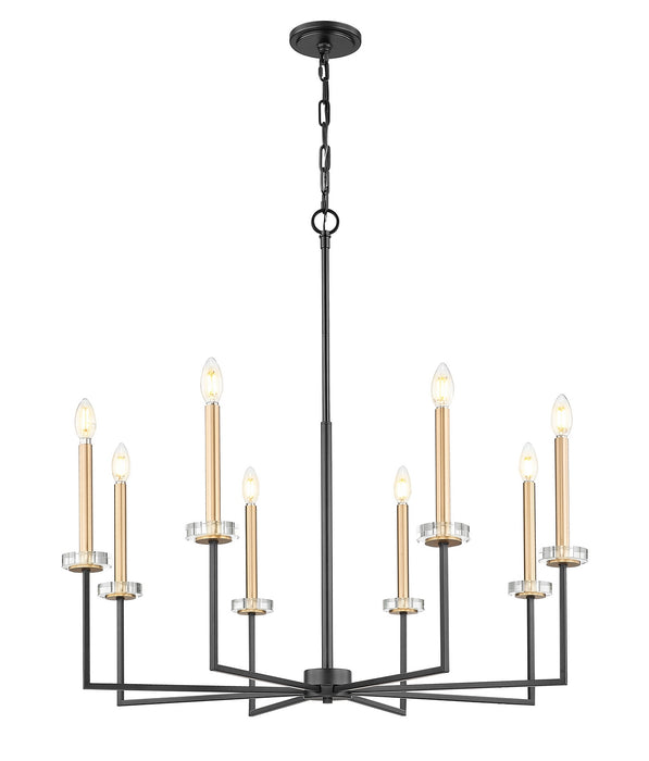 Z-Lite - 6100-8MB - Eight Light Chandelier - Gaultier - Matte Black+Mordern Gold