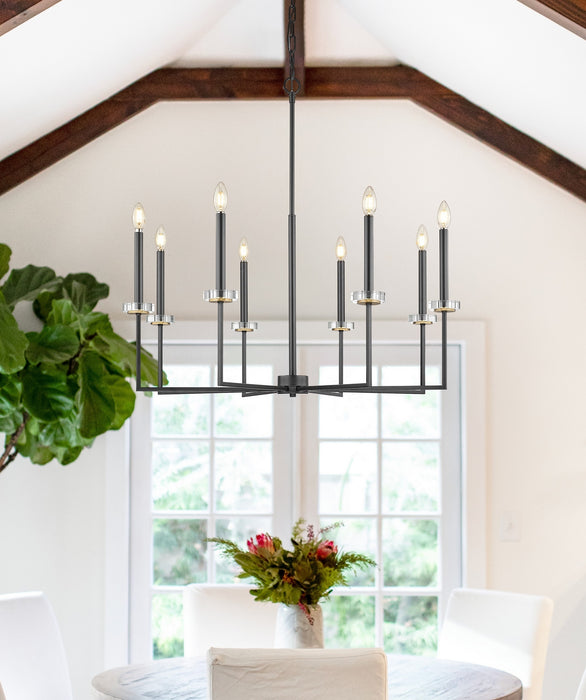 Z-Lite - 6100-8MB - Eight Light Chandelier - Gaultier - Matte Black+Mordern Gold