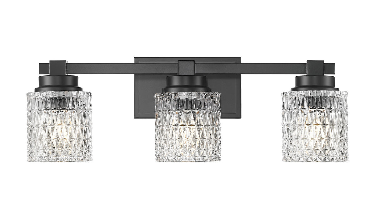 Z-Lite - 6101-3V-MB - Three Light Vanity - Jacqueline - Matte Black