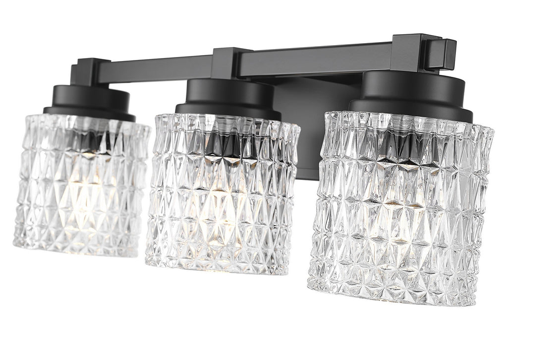 Z-Lite - 6101-3V-MB - Three Light Vanity - Jacqueline - Matte Black