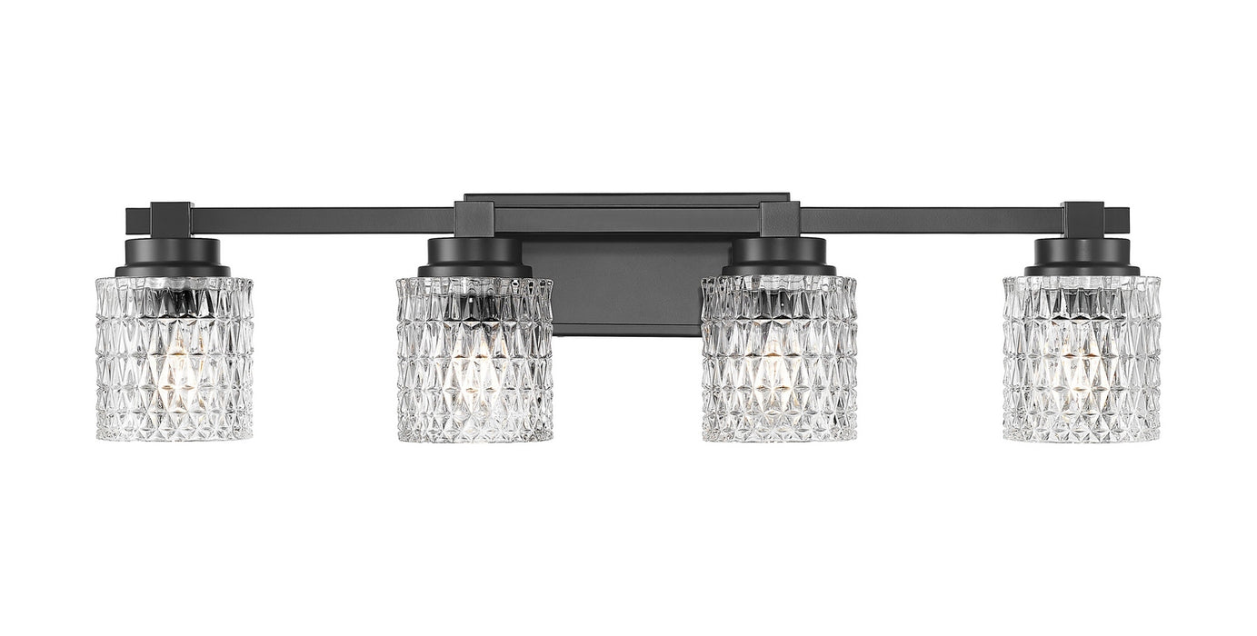 Z-Lite - 6101-4V-MB - Four Light Vanity - Jacqueline - Matte Black