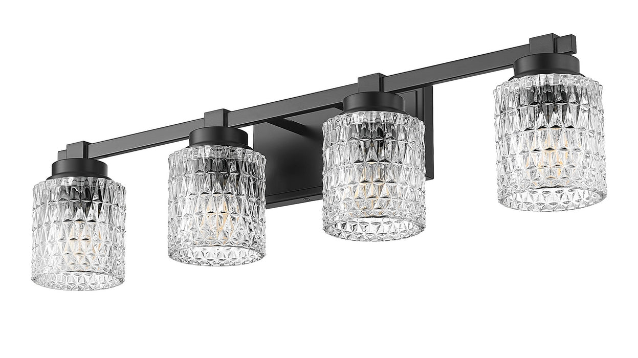 Z-Lite - 6101-4V-MB - Four Light Vanity - Jacqueline - Matte Black