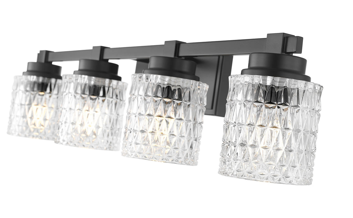 Z-Lite - 6101-4V-MB - Four Light Vanity - Jacqueline - Matte Black