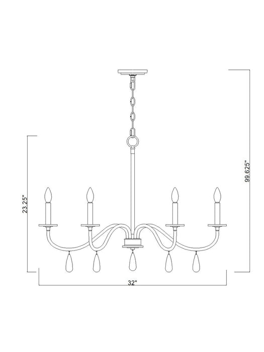 Z-Lite - 6103-32BN - Six Light Chandelier - Toussant - Brushed Nickel