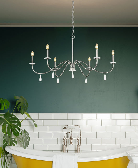 Z-Lite - 6103-45BN - Six Light Chandelier - Toussant - Brushed Nickel