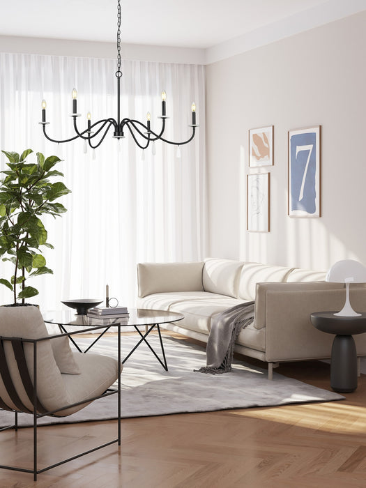 Z-Lite - 6103-45MB - Six Light Chandelier - Toussant - Matte Black