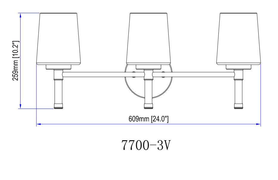 Z-Lite - 7700-3V-MB - Three Light Vanity - Henri - Matte Black
