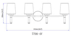 Z-Lite - 7700-4V-MB - Four Light Vanity - Henri - Matte Black