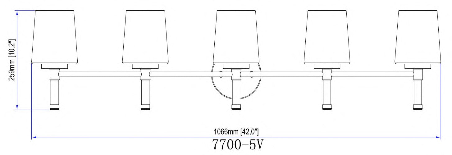 Z-Lite - 7700-5V-BN - Five Light Vanity - Henri - Brushed Nickel
