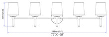 Z-Lite - 7700-5V-BN - Five Light Vanity - Henri - Brushed Nickel