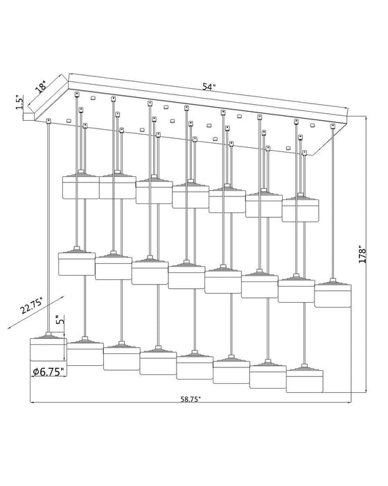 Z-Lite - 827P6-23L-MB-LED - LED Linear Chandelier - Renaud - Matte Black