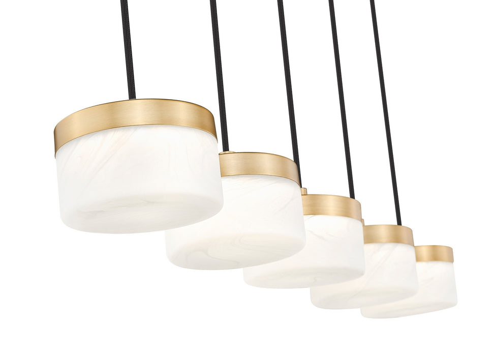 Z-Lite - 827P6-5L-MGLD-LED - LED Linear Chandelier - Renaud - Modern Gold