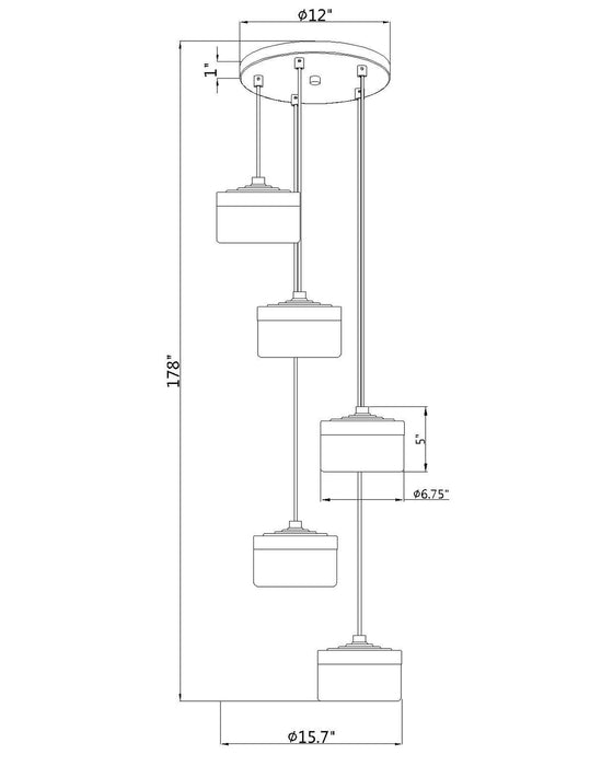 Z-Lite - 827P6-5R-MB-LED - LED Chandelier - Renaud - Matte Black