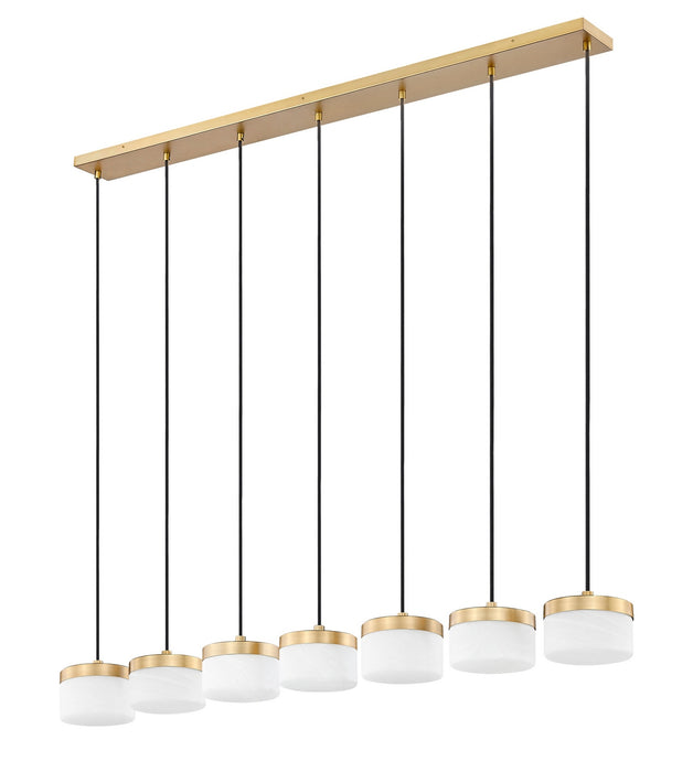 Z-Lite - 827P6-7L-MGLD-LED - LED Linear Chandelier - Renaud - Modern Gold
