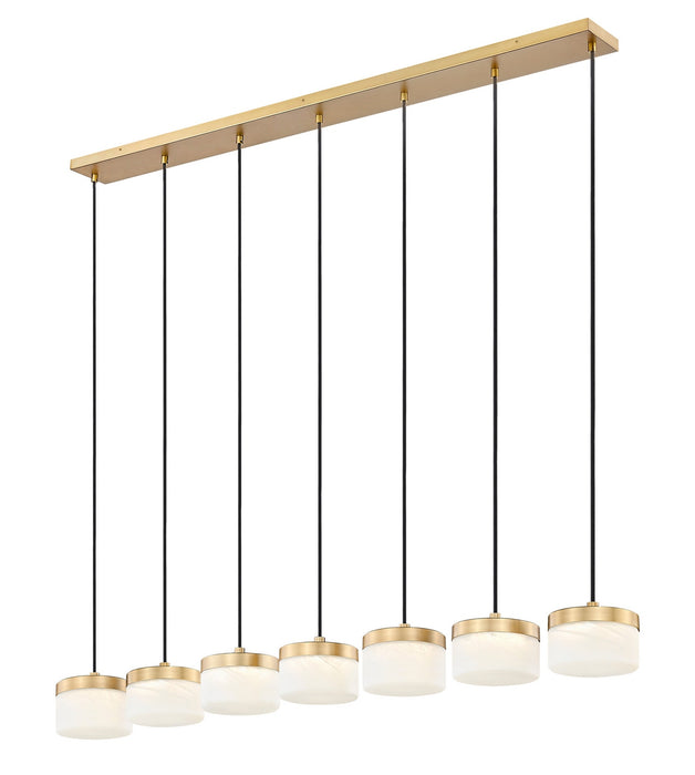 Z-Lite - 827P6-7L-MGLD-LED - LED Linear Chandelier - Renaud - Modern Gold