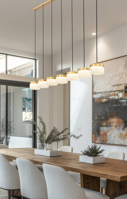 Z-Lite - 827P6-7L-MGLD-LED - LED Linear Chandelier - Renaud - Modern Gold