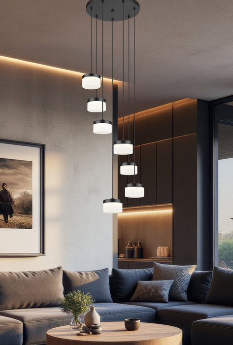 Z-Lite - 827P6-7R-MB-LED - LED Chandelier - Renaud - Matte Black