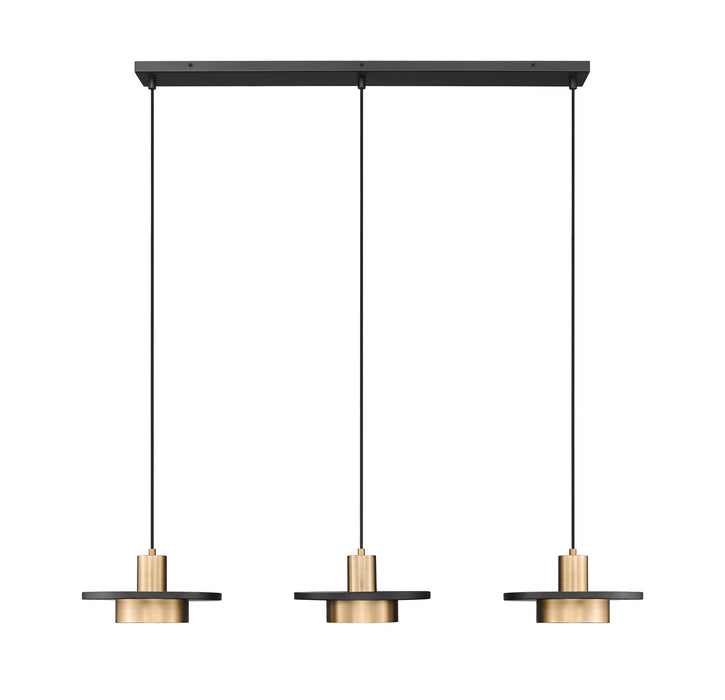 Z-Lite - 829P12-3L-MB-MGLD-LE - LED Linear Chandelier - Ludo - Matte Black + Modern Gold