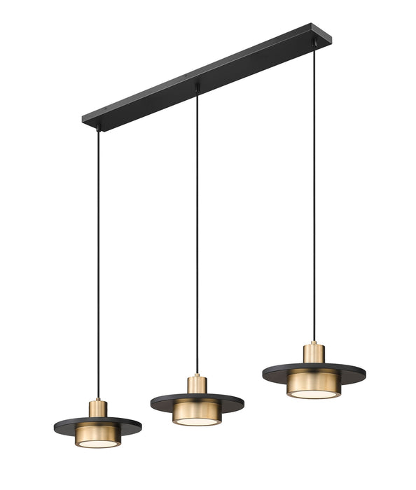 Z-Lite - 829P12-3L-MB-MGLD-LE - LED Linear Chandelier - Ludo - Matte Black + Modern Gold