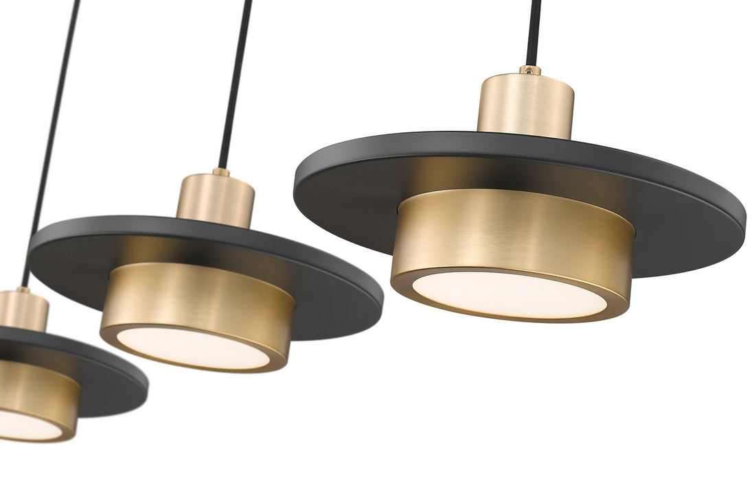 Z-Lite - 829P12-3L-MB-MGLD-LE - LED Linear Chandelier - Ludo - Matte Black + Modern Gold