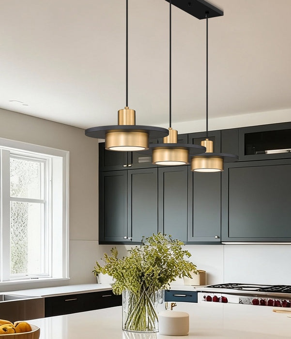 Z-Lite - 829P12-3L-MB-MGLD-LE - LED Linear Chandelier - Ludo - Matte Black + Modern Gold