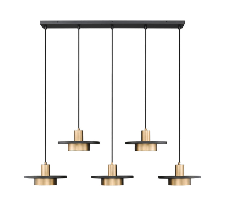 Z-Lite - 829P12-5L-MB-MGLD-LE - LED Linear Chandelier - Ludo - Matte Black + Modern Gold