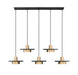 Z-Lite - 829P12-5L-MB-MGLD-LE - LED Linear Chandelier - Ludo - Matte Black + Modern Gold