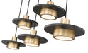 Z-Lite - 829P12-5L-MB-MGLD-LE - LED Linear Chandelier - Ludo - Matte Black + Modern Gold