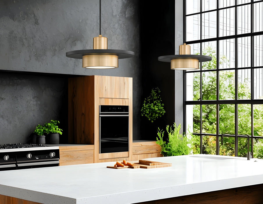 Z-Lite - 829P12-MB-MGLD-LED - LED Pendant - Ludo - Matte Black + Modern Gold