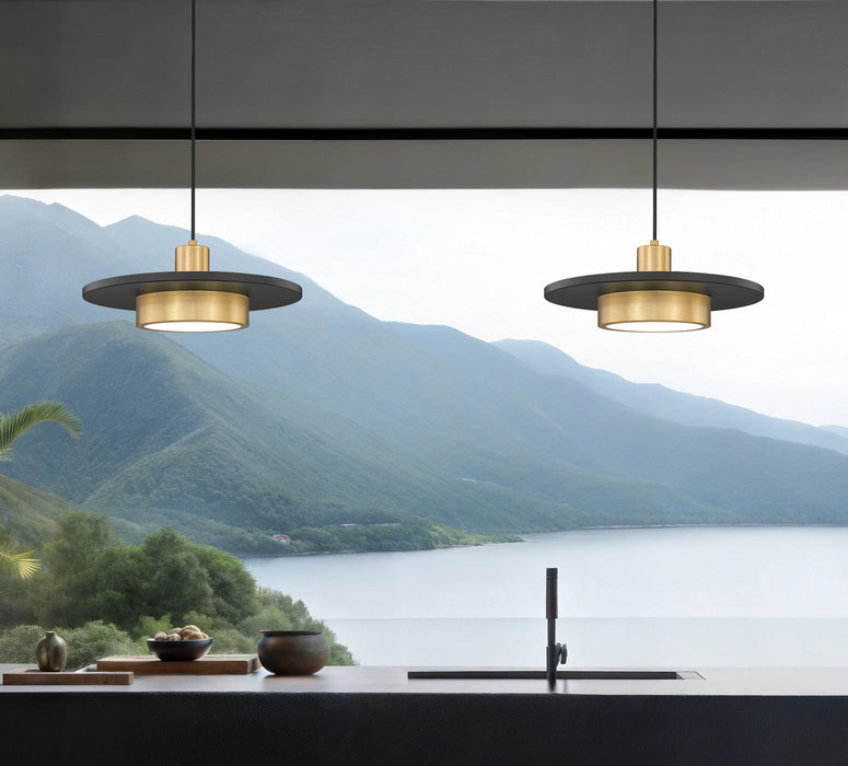 Z-Lite - 829P16-MB-MGLD-LED - LED Pendant - Ludo - Matte Black + Modern Gold