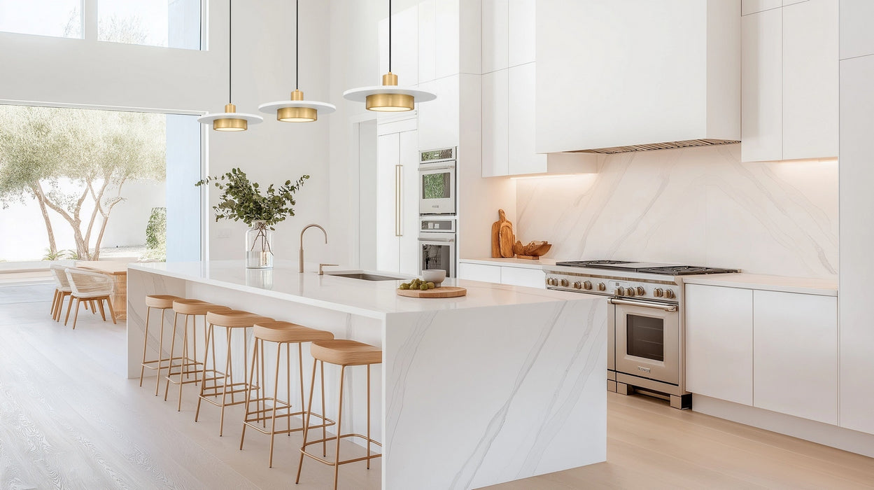 Z-Lite - 829P16-MW-MGLD-LED - LED Pendant - Ludo - Matte White + Modern Gold