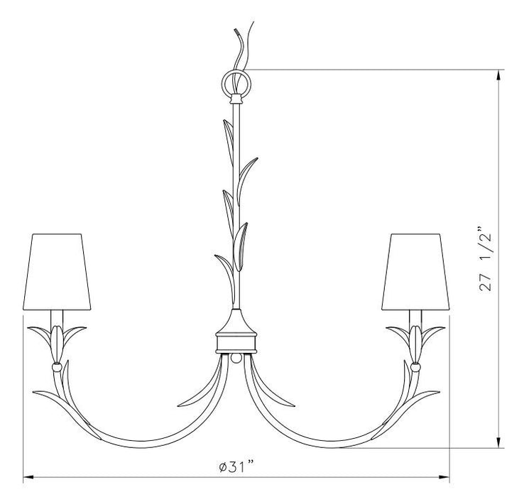 Z-Lite - 830-31GLF - Six Light Chandelier - Aslin - Gold Leaf