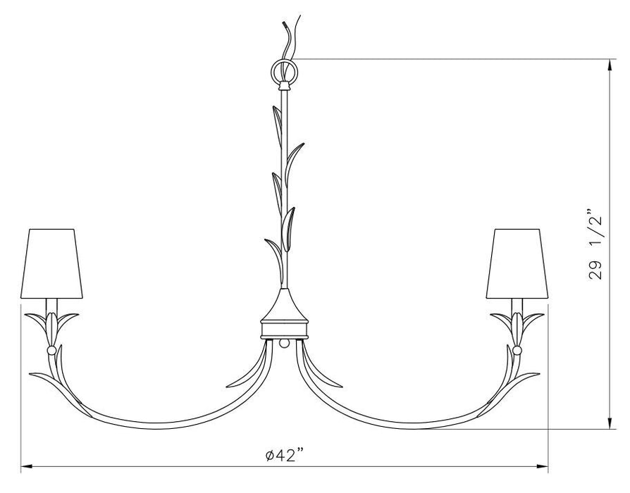Z-Lite - 830-42TXWH - Eight Light Chandelier - Aslin - Textured White