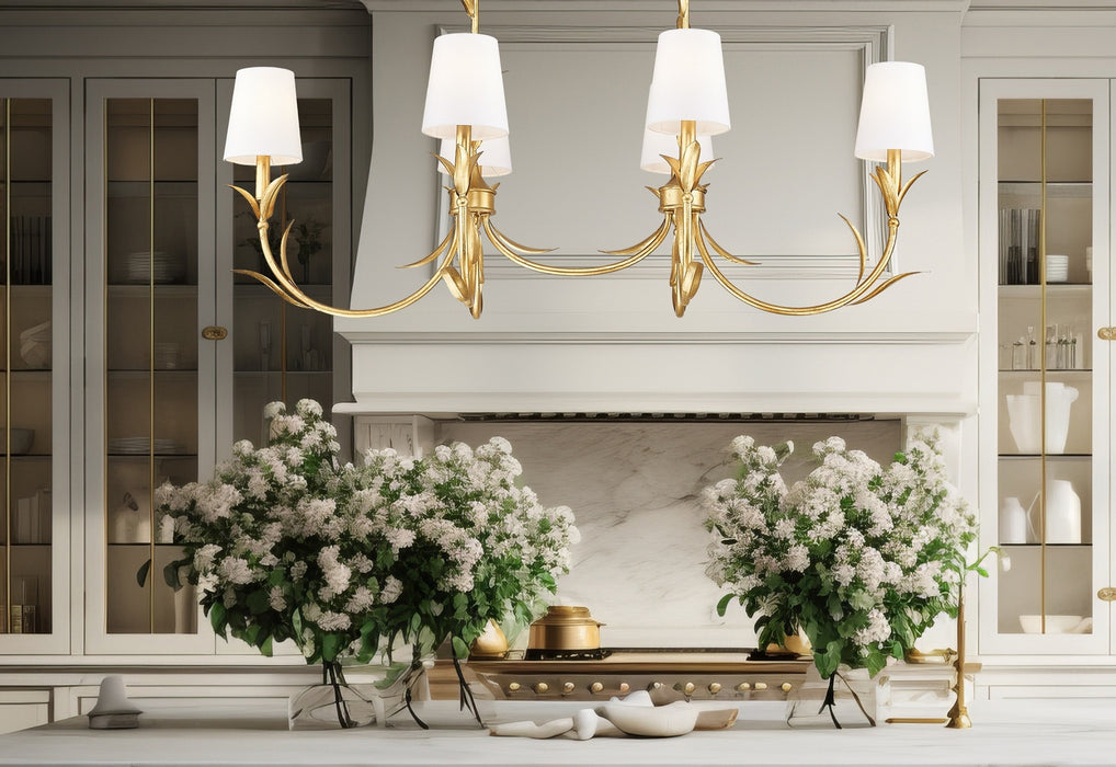 Z-Lite - 830-44L-GLF - Six Light Linear Chandelier - Aslin - Gold Leaf