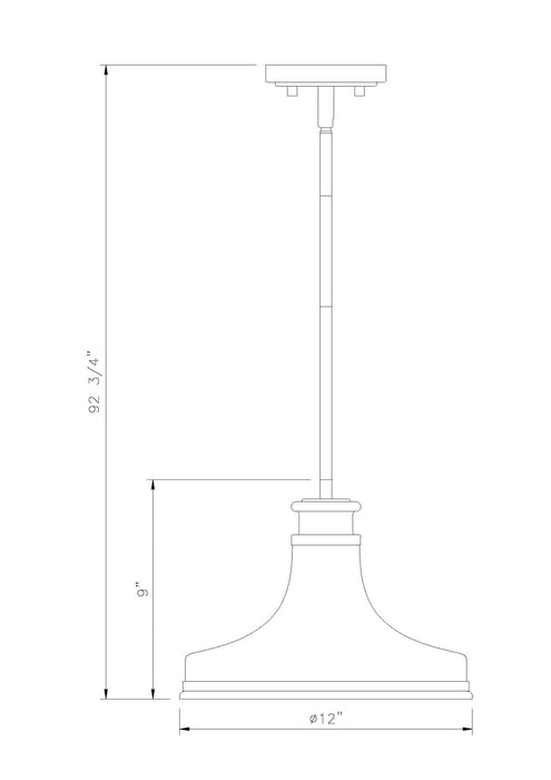 Z-Lite - 831P12-MB - One Light Pendant - Reznor - Matte Black