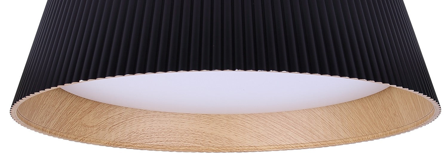 Canarm - LFM344A18BKW - LED Flush Mount - Mira - Matte Black & Faux Wood