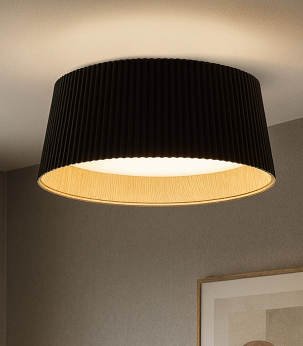 Canarm - LFM344A18BKW - LED Flush Mount - Mira - Matte Black & Faux Wood