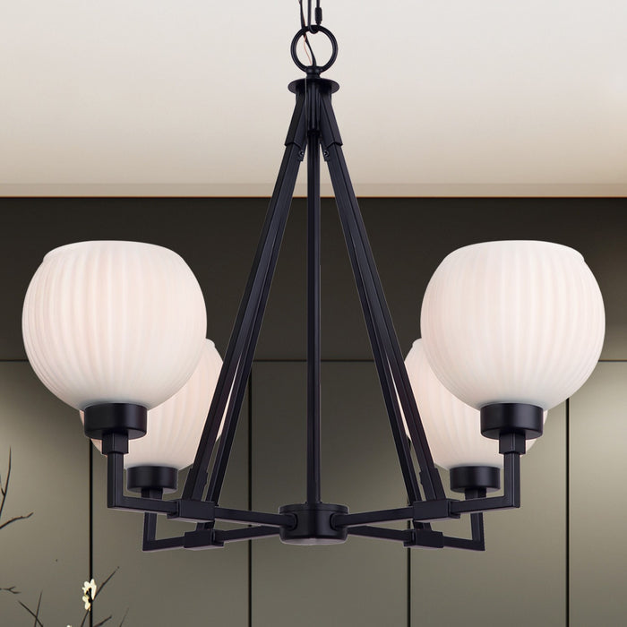 Canarm - ICH2257B04BK - Four Light Chandelier - Nella - Matte Black