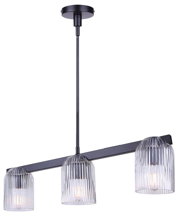 Canarm - ICH1243A03BK - Three Light Chandelier - Renzo - Matte Black