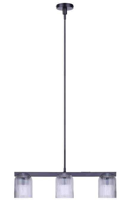 Canarm - ICH1243A03BK - Three Light Chandelier - Renzo - Matte Black
