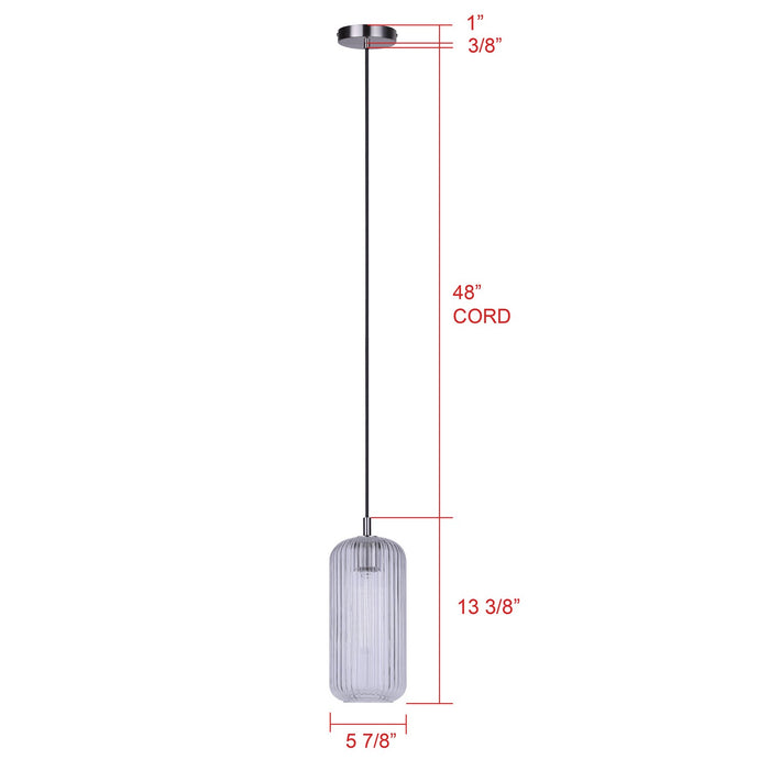 Canarm - IPL1250A01BN-CR - One Light Pendant - Malek - Brushed Nickel