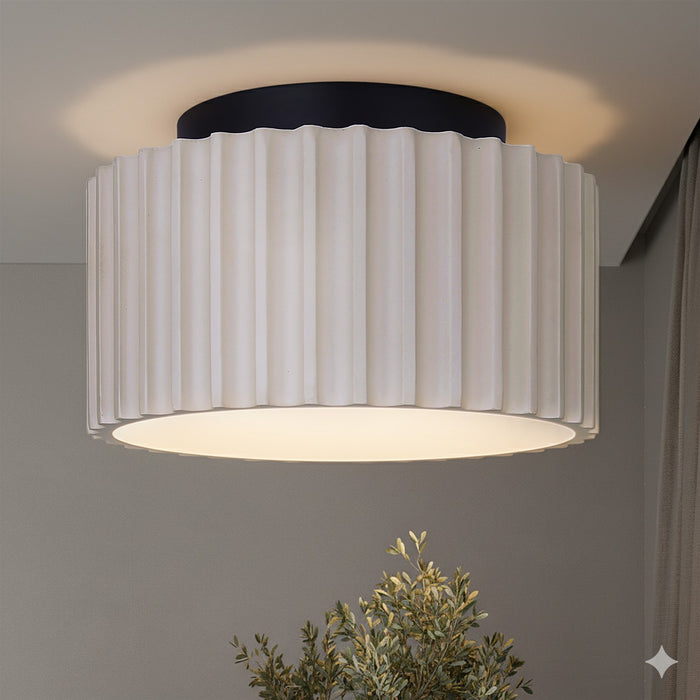 Canarm - LFM339A11SRB - LED Flush Mount - Tavi - Matte Black And Stone