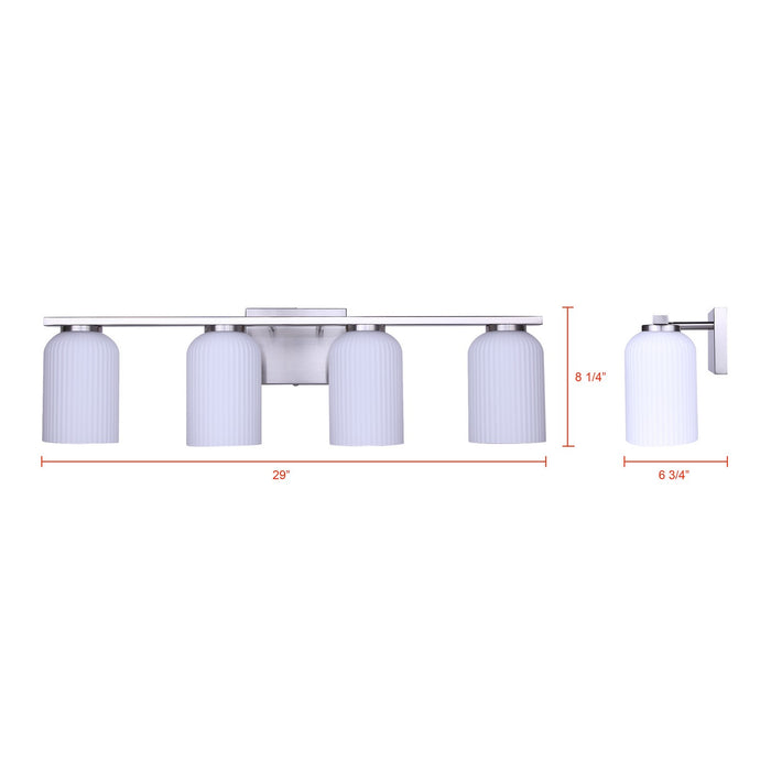 Canarm - IVL1241A04BN - Four Light Vanity - Bram - Brushed Nickel